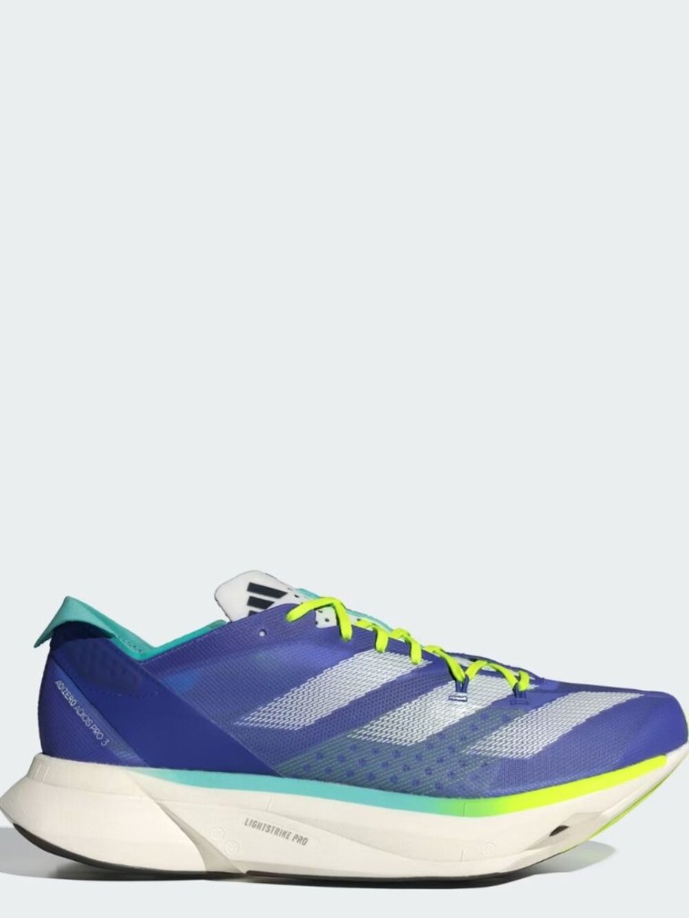 NEW Adidas Adizero Adios Pro 3 Running Shoes Cobalt Blue Lemon Mens 11 ID3635 Li